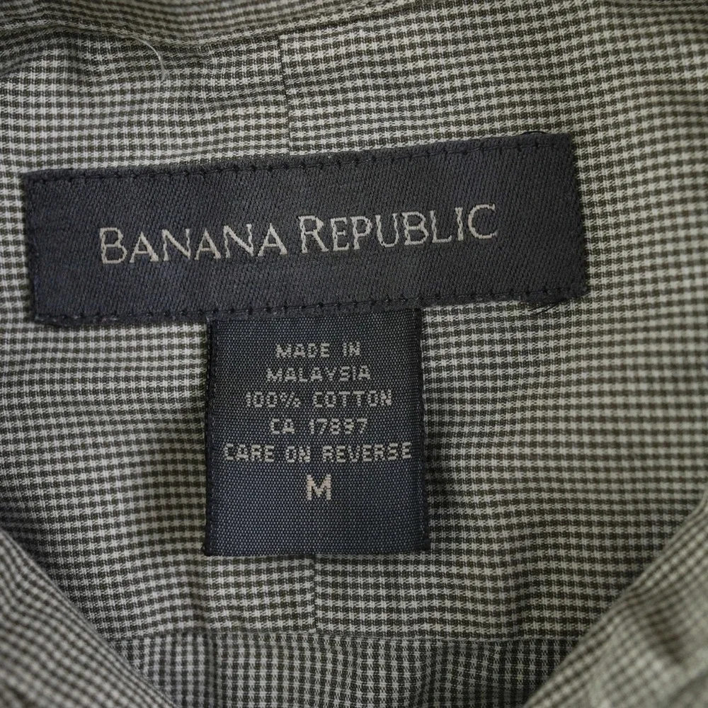 Banana Republic Shirt Men Button Up Long Sleeve Pocket Light Green Cotton Medium